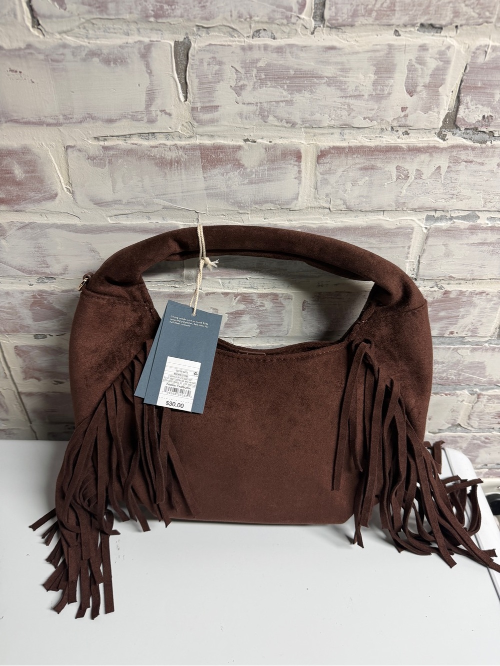 Universal Thread Brown Suede Fringe Shoulder Bag